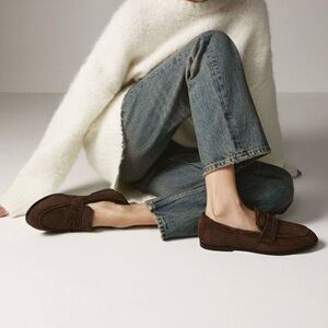 Elegant Brown Suede Loafers for Women